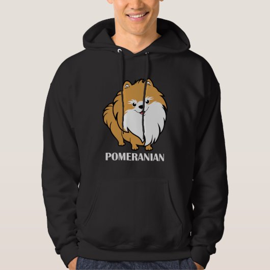 Veste À Capuche Orange Cute Pomeranian (Devant)