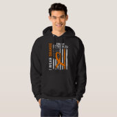 Veste À Capuche Orange pour la sensibilisation à la leucémie de mo (Devant entier)