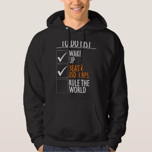 Veste À Capuche Orange Ribbon Survivant To Do Liste Beat Rsd Crps
