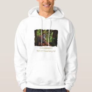Veste À Capuche Orangutans en danger Primate Wildlife Art T-Shirt