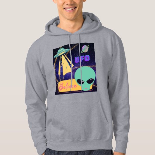 Veste À Capuche oufo, extraterrestre crois (Devant)