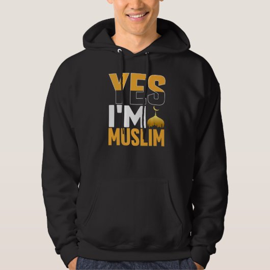 Veste À Capuche Oui, je suis musulman islamique (Devant)