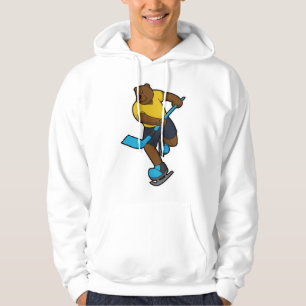 Veste À Capuche Ours au hockey sur glace avec bâton de hockey sur