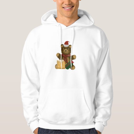 Veste À Capuche Ours en peluche de Noël (Devant)