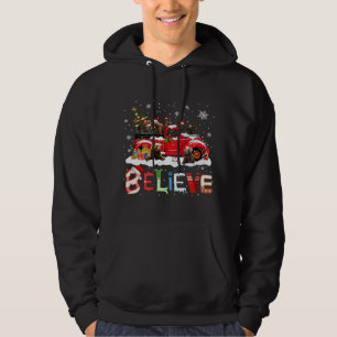 Veste À Capuche Ours équitation Camion Rouge Arbre de Noël Croire