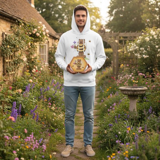 Veste À Capuche Ours habillé en Bumblebee avec Fleurs