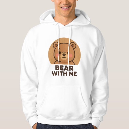 Veste À Capuche Ours kawaii d'hiver avec écharpe (Devant)