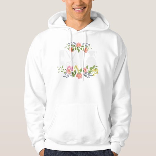 Veste À Capuche Outil de coiffure Fleur Coiffeur Coiffeur (Devant)
