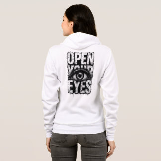 Veste À Capuche Ouvrez Vos Yeux Art Streetwear Gothique Grunge