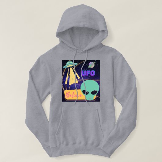 Veste À Capuche ovni, extraterrestre croient (Design devant)