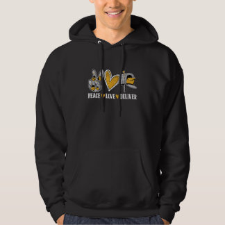 Veste À Capuche Paix Amour Livrer Boîte Aux Lettres Mignon Facteur