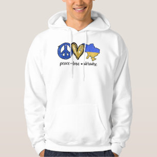 Veste À Capuche Paix, Amour, Ukraine drapeau ukrainien Je me tiens