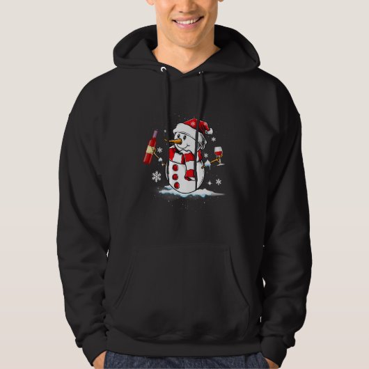 Veste À Capuche Pajama de Noël Snowman Wine Père Noël (Devant)
