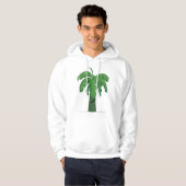 Veste À Capuche Palmier Tropical Silhouette Green Island Beach (Devant entier)