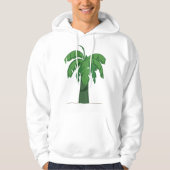 Veste À Capuche Palmier Tropical Silhouette Green Island Beach (Devant)