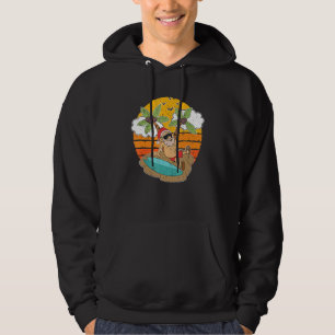Veste À Capuche Palmiers Surfer Santa Claus Plage Noël En