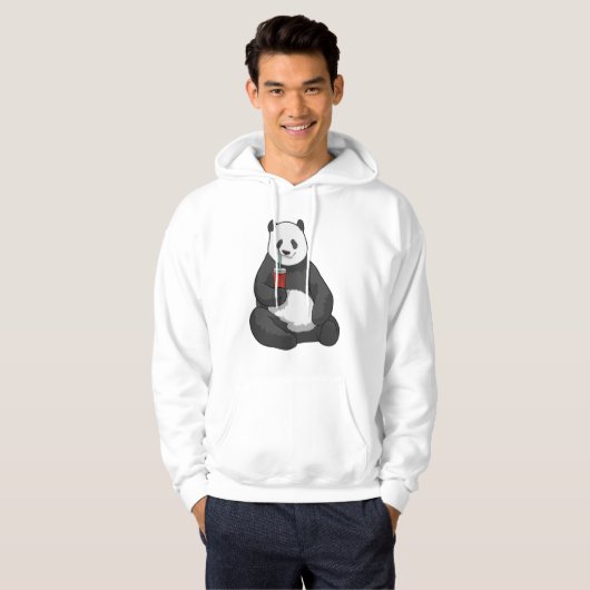 Veste À Capuche Panda avec boisson (Devant entier)