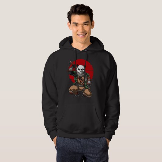 Veste À Capuche Panda Ninja Samurai (Devant entier)