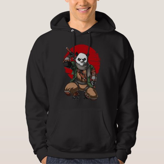 Veste À Capuche Panda Ninja Samurai (Devant)