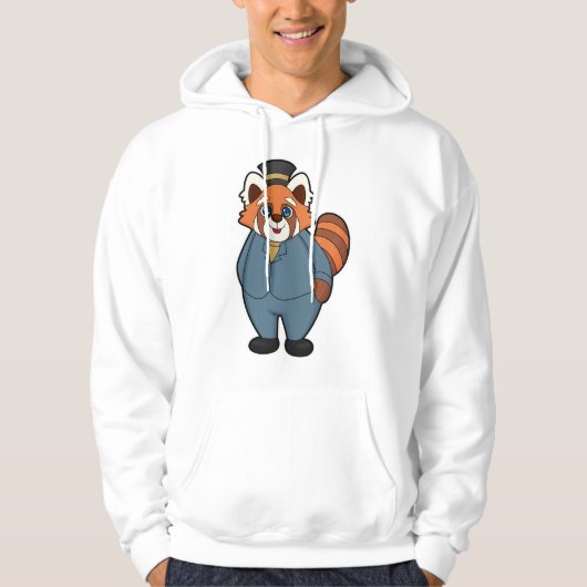 Veste À Capuche Panda roux comme marié avec chapeau (Devant)
