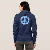 Veste À Capuche Panneau de Paix bleu (Dos entier)