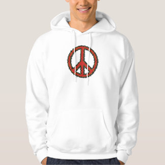 Veste À Capuche Panneau de paix Zig Zag Rouge