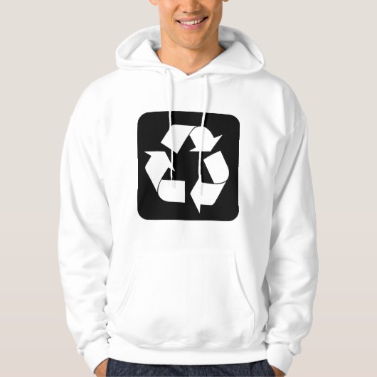 Veste À Capuche Panneau de recyclage - Noir (Devant)