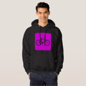 Veste À Capuche Panneau de vélo - Magenta (Devant entier)