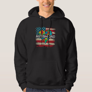 Veste À Capuche Papa autiste États-Unis Drapeau américain Sensibil