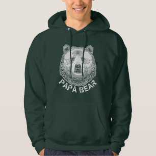 Veste À Capuche Papa Bear, illustration tirée à la main