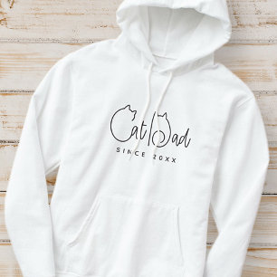 Veste À Capuche Papa Chat depuis 20XX Typographie Moderne Simple