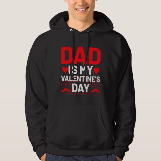Veste À Capuche Papa est la Saint Valentin (Devant)