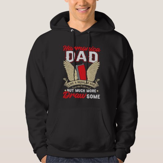Veste À Capuche Papa Harmonica Comme un papa normal mais beaucoup  (Devant)
