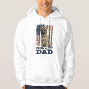 Veste À Capuche Papa Mastiff Anglais Design de chien vintage patri
