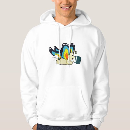 Veste À Capuche Papillon à la lecture avec livre (Devant)