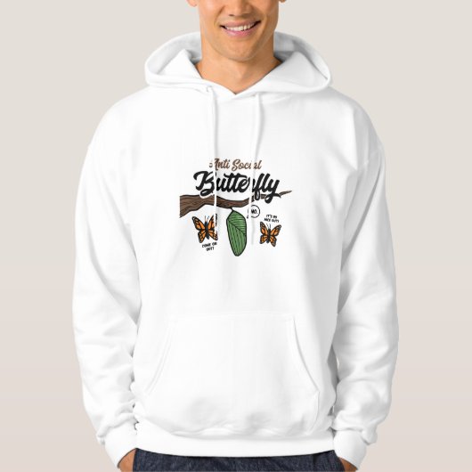 Veste À Capuche Papillon Asocial (Devant)