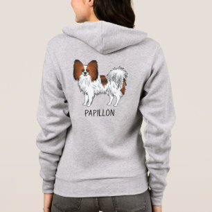 Veste À Capuche Papillon de bande dessinée rouge sablé avec texte