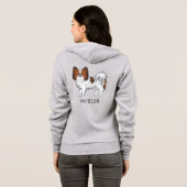Veste À Capuche Papillon de bande dessinée rouge sablé avec texte  (Dos entier)