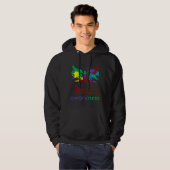 Veste À Capuche Papillon de sensibilisation sur l'autisme (Devant entier)