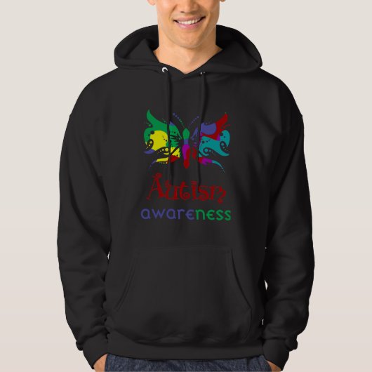 Veste À Capuche Papillon de sensibilisation sur l'autisme (Devant)