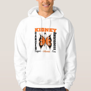 Veste À Capuche Papillon d'orange de conscience de Cancer de rein