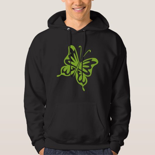 Veste À Capuche Papillon Rétro - vert martien (Devant)