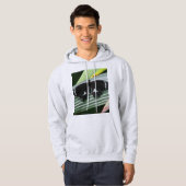 Veste À Capuche Papillon tropical noir et blanc (Devant entier)