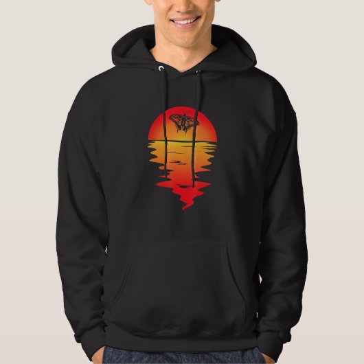 Veste À Capuche Papillon Vaporwave Sunset Butter Fly Synthwave (Devant)