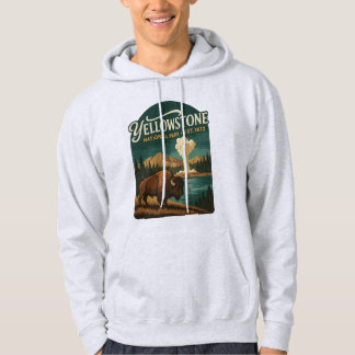 Veste À Capuche PARC NATIONAL DE YELLOWSTONE - Affiche de voyage v