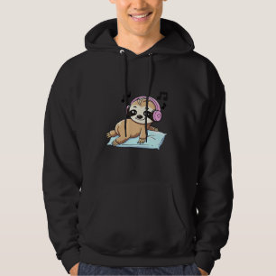 Veste À Capuche Paresseux Chibi Mignon Écoutant de la Musique � Dé