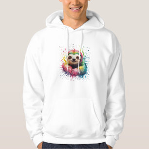 Veste À Capuche Paresseux Homme Femme Coloré Aquarelle Paresseux T