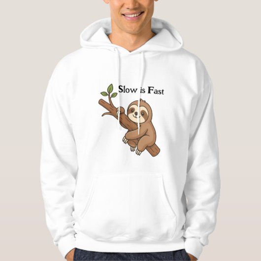 Veste À Capuche Paresseux lent est rapide (Devant)
