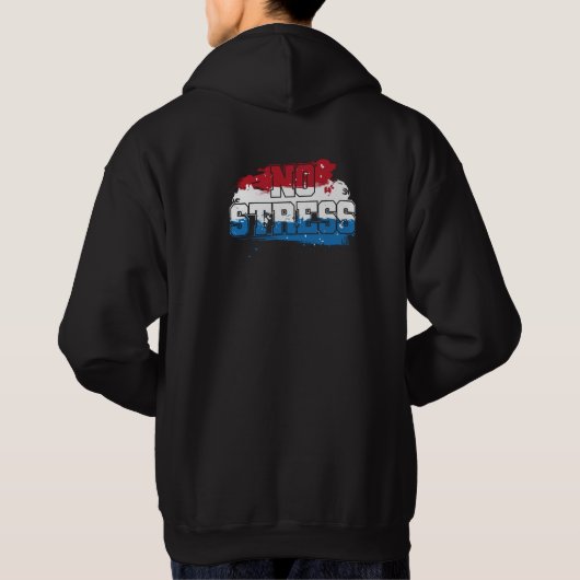 Veste À Capuche Pas de stress - Rouge Blanc Bleu Positif Esprit (Dos)