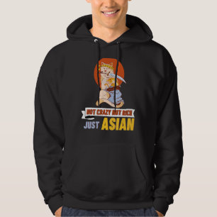 Veste À Capuche Pas Fou Pas Riche Juste Asiatique Chat Avec Samura